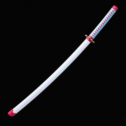 Demon Slayer Mitsuri Kanroji Sword – Love Hashira Wooden Katana | Anime Cosplay Samurai Sword for Kids & Collectors (Pink & Aqua Handle, 104cm)