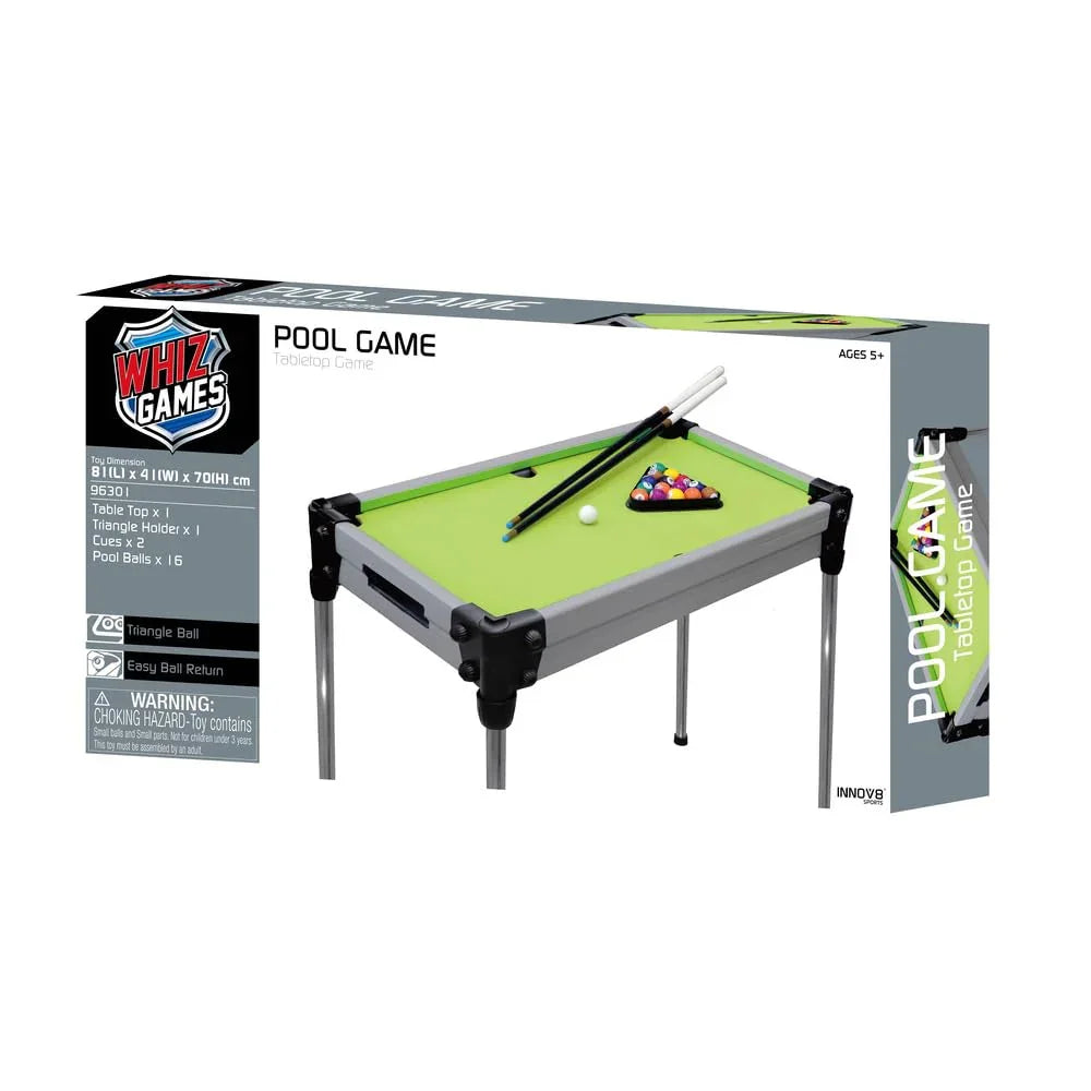 Innov8 Pool Game Table, Ages 5+, with 16 Balls and 2 Cues - Jaiman Toys