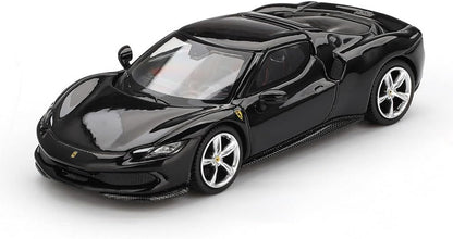 BBR Models 1:64 Ferrari 296 GTB Nero Daytona Limited Edition Die-Cast Model Car – Premium Black Sports Car Collectible