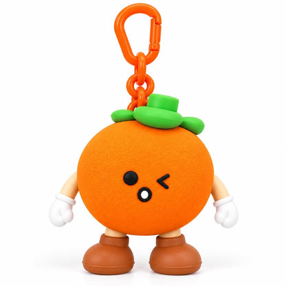 Cute Orange Fruit Silicone Mini Pouch Keychain | 3D Orange Bag Charm with Zipper Storage for Coins, Earbuds, Keys & Small Accessories