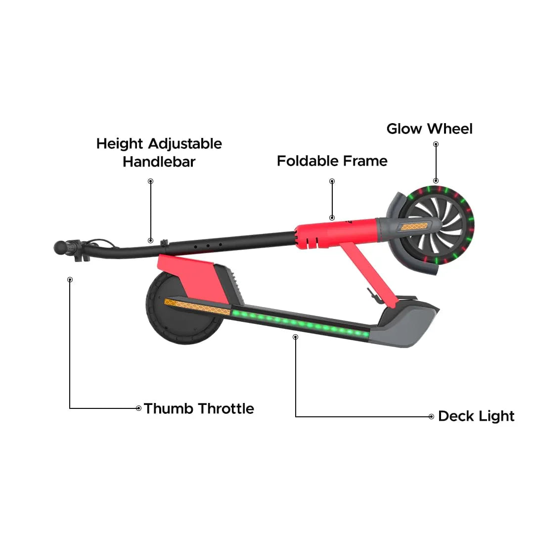 EMotorad Lil E Junior Electric Kick Scooter – Foldable Frame, 100W Motor, 2.6Ah Battery, for Kids 6+ Years - Jaiman Toys