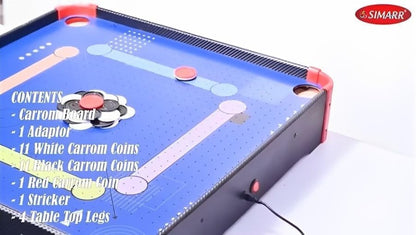 Simarr Air Carrom Table Game – Electric Air Powered Carrom Board with Coins & Striker | Indoor Family Game