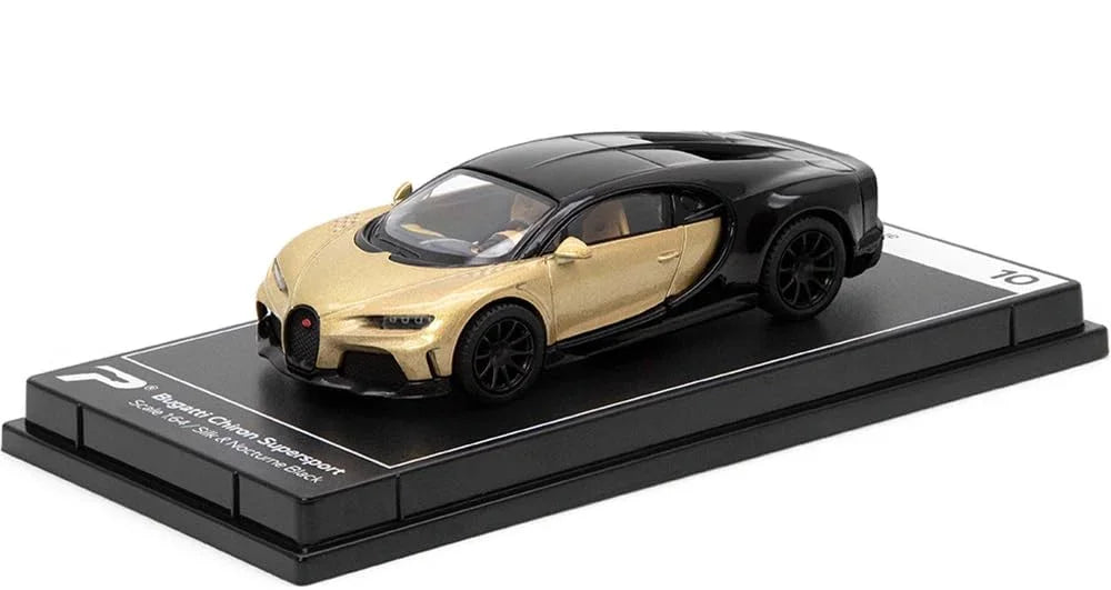 PosterCars 1:64 Bugatti Chiron Supersport Blister Pack – Silk & Black | Hypercar League Collection Premium Resin Sculpture - Jaiman Toys