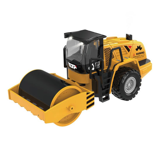 ThinkerPlace Metal Steam Roller with Light, Sound & Spray | Heavy-Duty Friction Powered Construction Vehicle Toy
