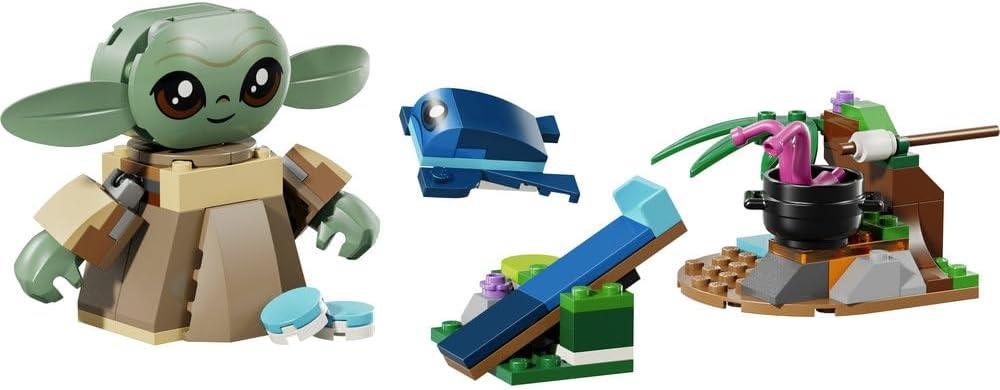 LEGO Star Wars 75443 Grogu's Homestead - Building Toy w/a Grogu Figure & Sorgan Frog, a Catapult & Blue Macarons - Gift for 4+ Year Old Boys, Girls & The Mandalorian Fans