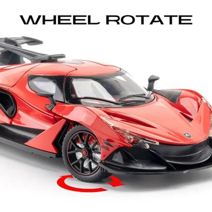 Joy Junction Apollo IE Smoke 1:24 Scale Die-Cast Hypercar Model with Sound & Light – Pull Back Metal Sports Car Toy for Collectors