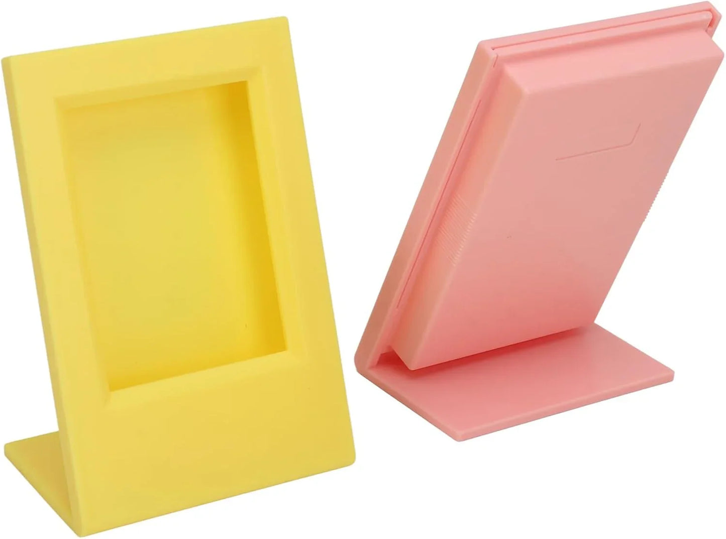 Modern Tilt – L-Shape Freestanding Photo Frame for Instax Mini Prints -Pink +Yellow - Jaiman Toys