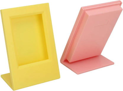 Modern Tilt – L-Shape Freestanding Photo Frame for Instax Mini Prints -Pink +Yellow - Jaiman Toys