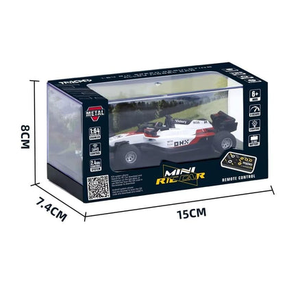 Trasped 1:64 Die-Cast Metal F1 Mini RC Racing Car with LED Lights – 2.4GHz Remote & App Control, USB Rechargeable Alloy Racing Car for Kids & Collectors (2 Variants)