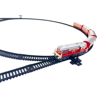 Centy 24-Piece Battery-Operated Passenger Toy Train Set with LED Headlight, 5-Piece Train, Tracks & Manual Track Changer for Kids 3+