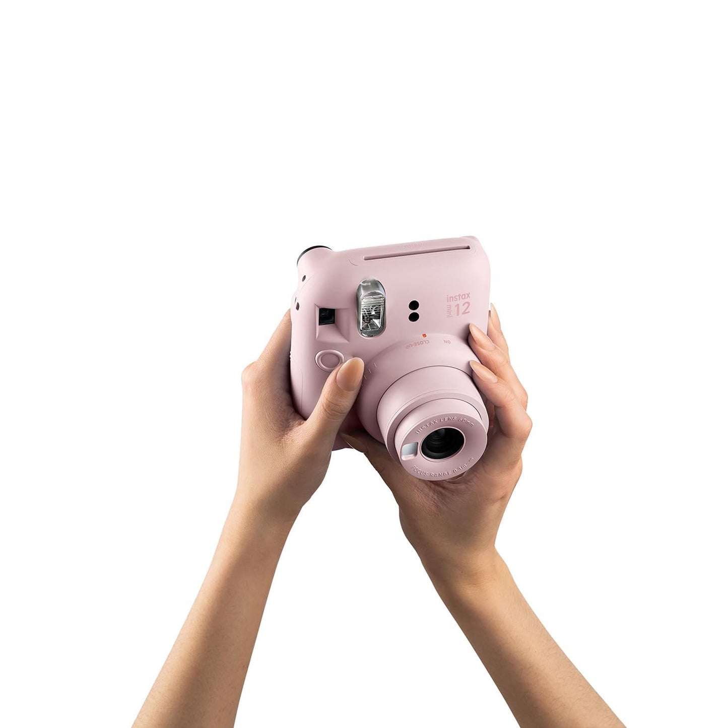 Fujifilm Instax Mini 12 Instant Camera + 10 Shots Films + 1x iRide Camera Case + 1x Photo Storage Box + 10x Photo Hanging 1 Set + 1x Close up Selfie Lens (Blossom Pink, Mini 12)