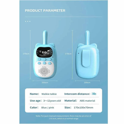 Walkie Talkies for Kids Rechargeable with Flashlight, Handheld Walki Talkies with Wearable Lanyard &amp; Back Clip for Outdoor Camping Games,Toys Gifts for Boys Girls Kids (Pair of Blue + Blue) - Jaiman Toys