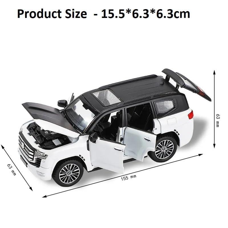 1:32 Toyota Land Cruiser LC300 Diecast Metal Model Car – Pull Back Toy with Openable Doors, Light & Sound (Multicolor) - Jaiman Toys