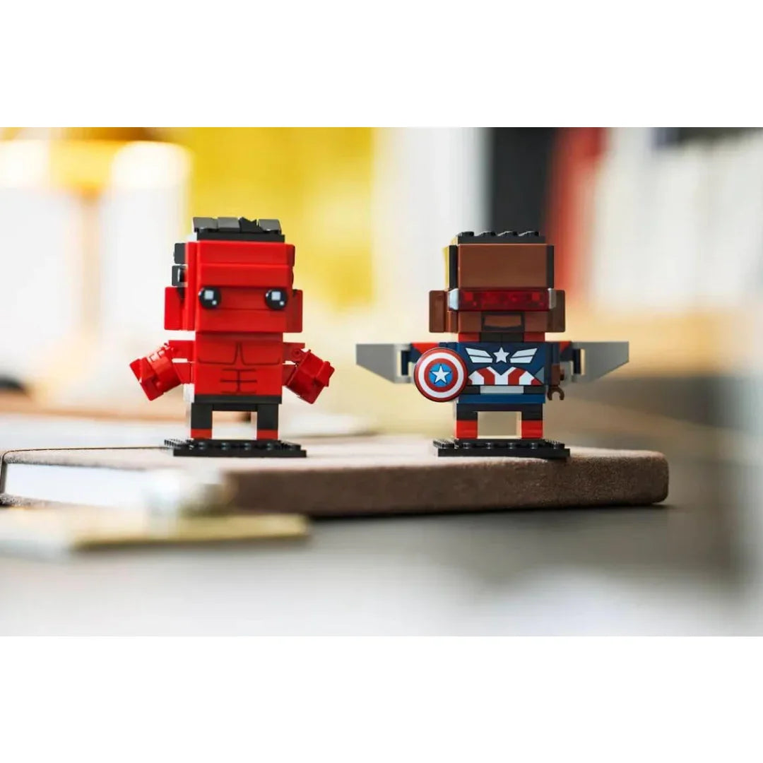 LEGO 40668 BrickHeadz Marvel Captain America & Red Hulk Figures | Buildable Super Hero Collectible Set-For Age 10+