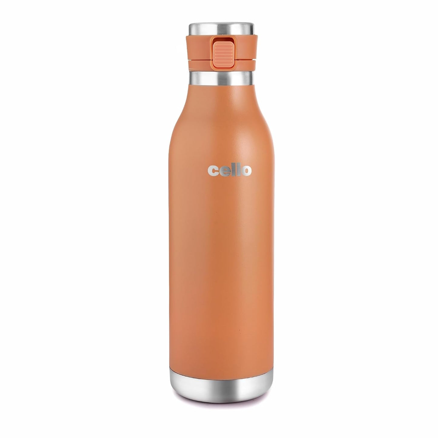 Cello 600ml Vacuum Insulated Stainless Steel Water Bottle | Hot & Cold Flask with One-Touch Lock & Leakproof Lid