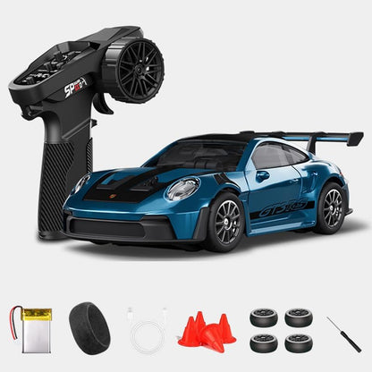 Hstar 1:43 RC Drift Car  2.4GHz 4WD Alloy 20 km/h High-Speed RC Racing Car with Gyro – (Light Blue)