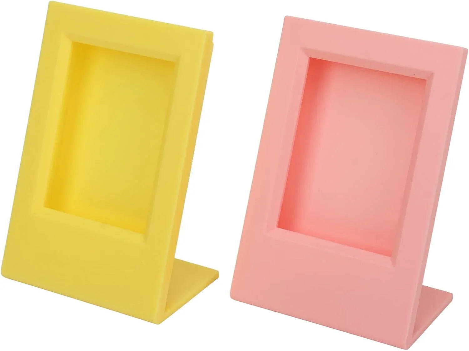 Modern Tilt – L-Shape Freestanding Photo Frame for Instax Mini Prints -Pink +Yellow - Jaiman Toys