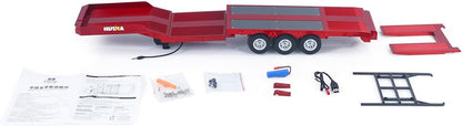 HUINA 1502 1:18 RC Flatbed Semi Trailer with Electronic Support Legs & Tail Board for 1501 Tractor Truck