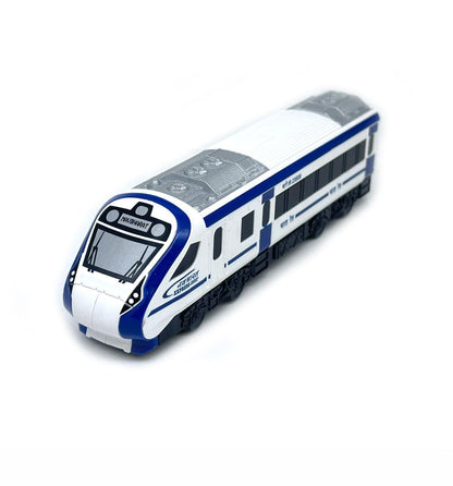 Centy Nav Bharat Blue Express Pull Back Train Toy for Kids | Friction Powered Railway Train | 3+ Years