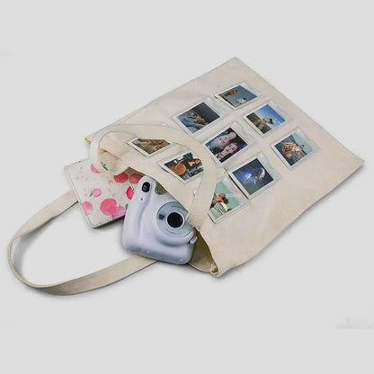 Instax Mini Photo Display Canvas Tote Bag | Custom Photocard Holder Bag