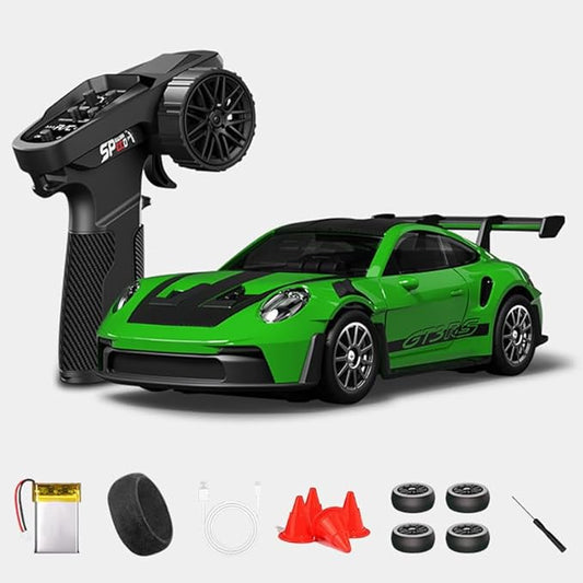 Hstar 1:43 RC Drift Car  2.4GHz 4WD Alloy 20 km/h High-Speed RC Racing Car with Gyro -(Green)