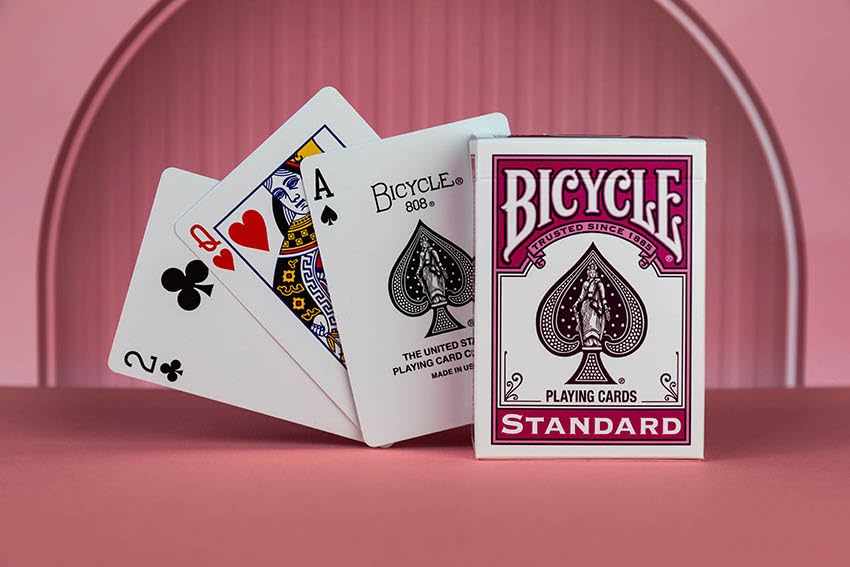 Bicycle Color Series #1 Berry Playing Cards – Pink Rider Back Deck with Air-Cushion Finish
