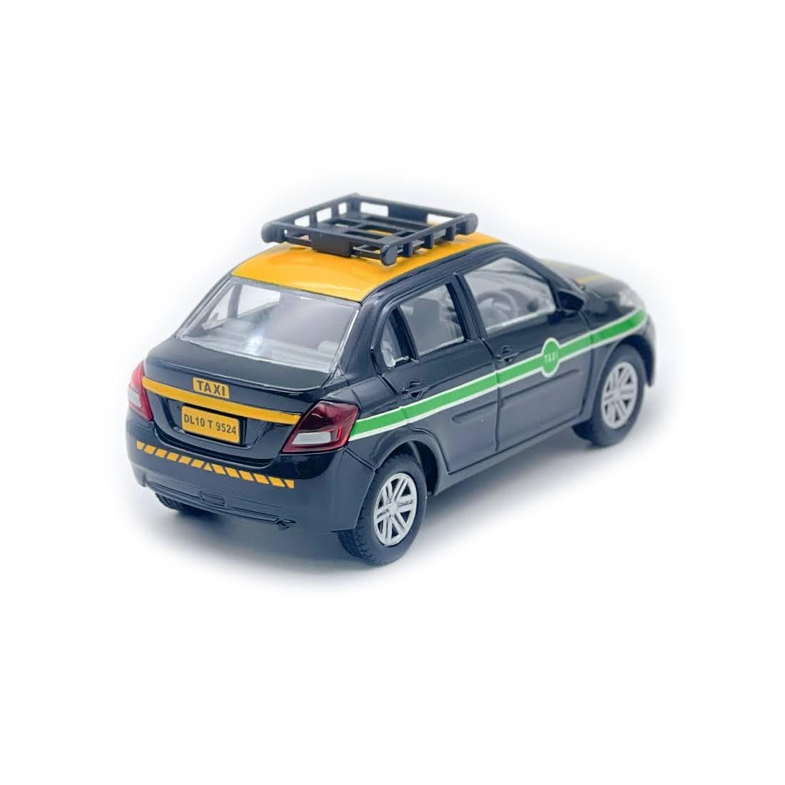 Centy Public Commuters Urban Taxi Twin-Tone Cab Pull Back Toy Car – Black Taxi Model for Kids 3+ Years