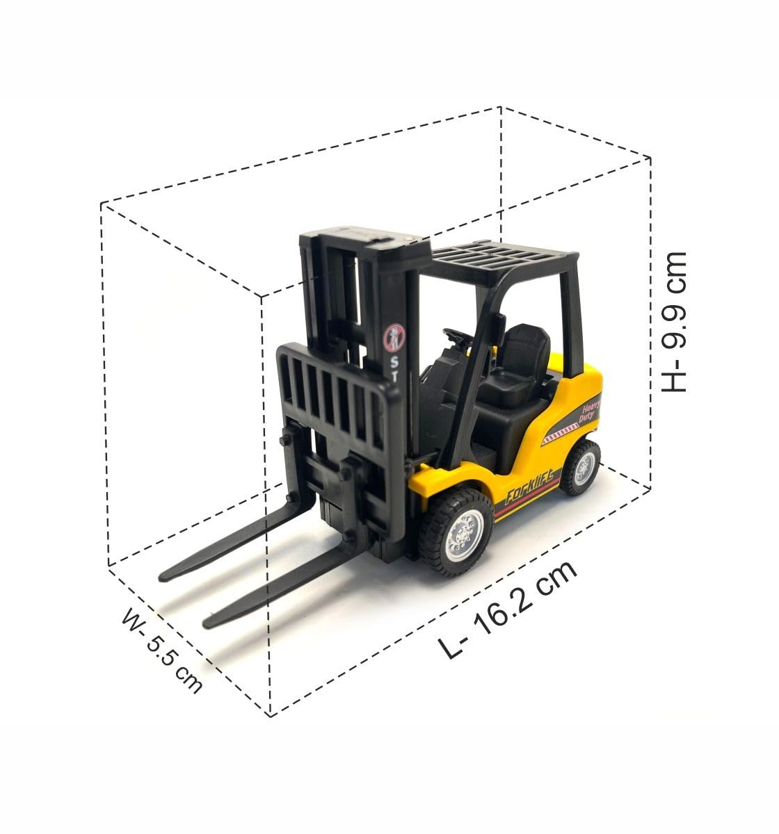 Centy Dig & Build Friction Powered Forklift Toy with Telescopic Mast & Adjustable Forks – Heavy Duty Construction Vehicle for Kids 3+ Years