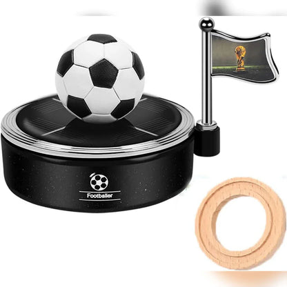 Solar Car Air Freshener – Football Design Fragrance Diffuser & Air Purifier for Car Dashboard and Home (Black)