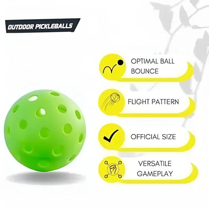 Innov8 Outdoor Pickleball Balls, 40 Holes, Pack of 3, Green - Jaiman Toys