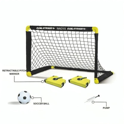 Innov8 Anywhere Soccer Match Set, Portable Football Goals with Ball, Pitch Markers, for Kids 5+ and Adults - Jaiman Toys