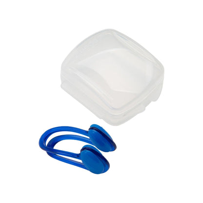 Speedo Universal Unisex Adult Swimming Nose Clip with Memory Plastic Frame, Soft Silicone Pads and Reusable Case – Navy, One Size