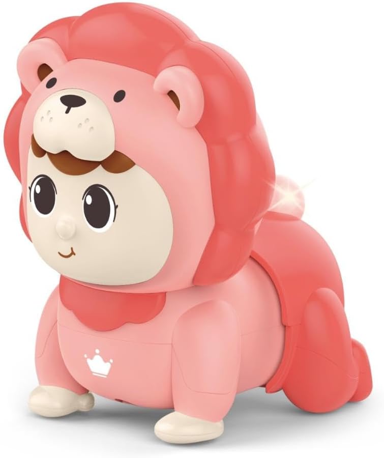 Huanger Crawling Baby Lion Toy (6 inch) – Interactive Crawling Learning Toy for Toddlers (18+ Months)