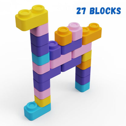 Zephyr Learning Steps Infant Building Blocks – 27 Soft & Squeezable Pieces, Ages 5 Months+