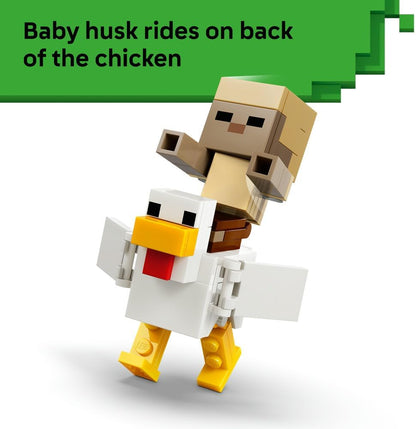LEGO 21592 Minecraft Chicken Jockey Desert Attack Building Set | 428 Pieces | Interactive Minecraft Adventure Toy