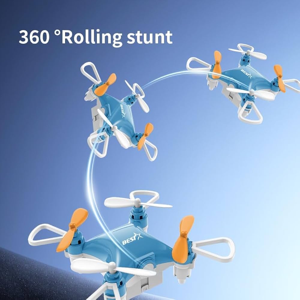 Mini Four-Axis RC Drone – Blue | 360° Flip | Stable Flight | Remote Controlled Toy Drone (Age 14+)