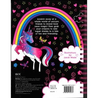 Neon Scratch Art Magical Unicorns by Bookoli - Jaiman Toys