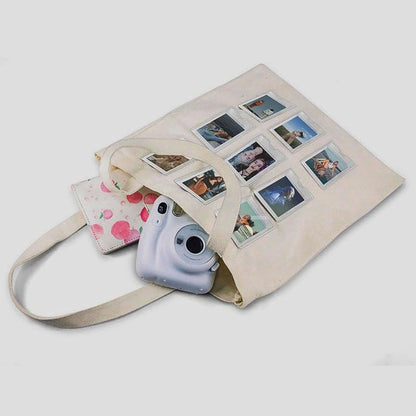 Fujifilm Instax Mini 11 Instant Camera + 20 Photo Shots + Photo Hanging 1 Set + Photo Stickers 1 Set + Carrying Case + Custome Photo Tote Bag - Ice White