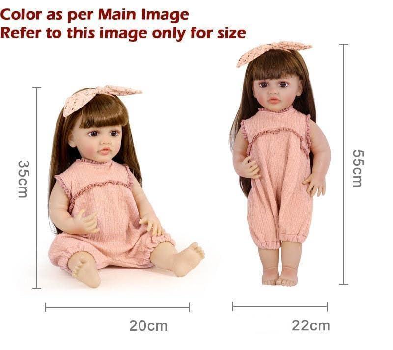 Lifelike Reborn Baby Girl Doll – Toddler with Realistic Sound & Brown Hair