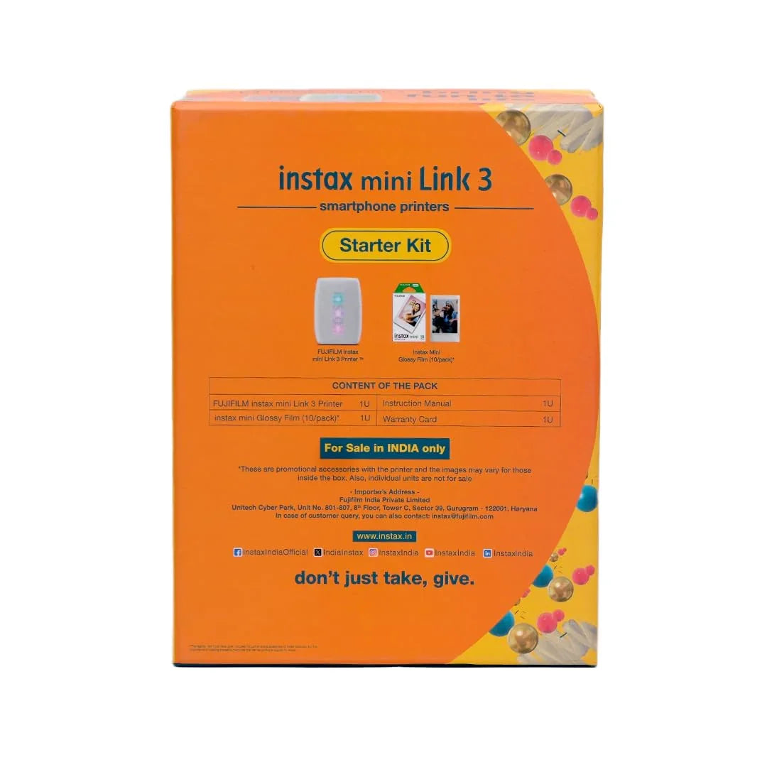 Fujifilm Instax Mini Link 3 Smartphone Photo Printer Starter Kit – Portable Instant Printer - Green