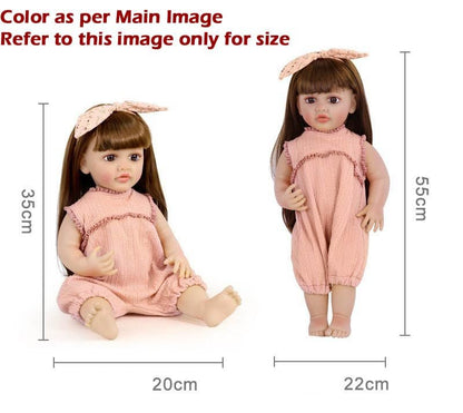 Breatoi! Realistic Sound &amp; Activities! Lifelike Full Silicone Body Reborn Baby Girl Doll Toy Princess Toddler Bebe with Brown Long Hair