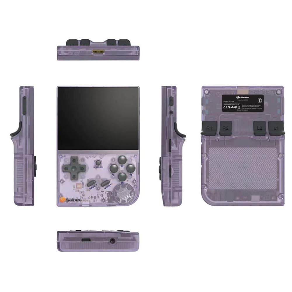 Sameo SG9000: A Premium Handheld Retro Game Console,Dual System StockOS+GarlicOS 3.5 Inch IPS Screen Built-in 64G TF (PURPLE)