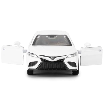 RMZ City Toyota Camry 1:32 Scale Die-Cast Model Car – Black & White Collectible Luxury Sedan with Opening Doors, Pull-Back Action,