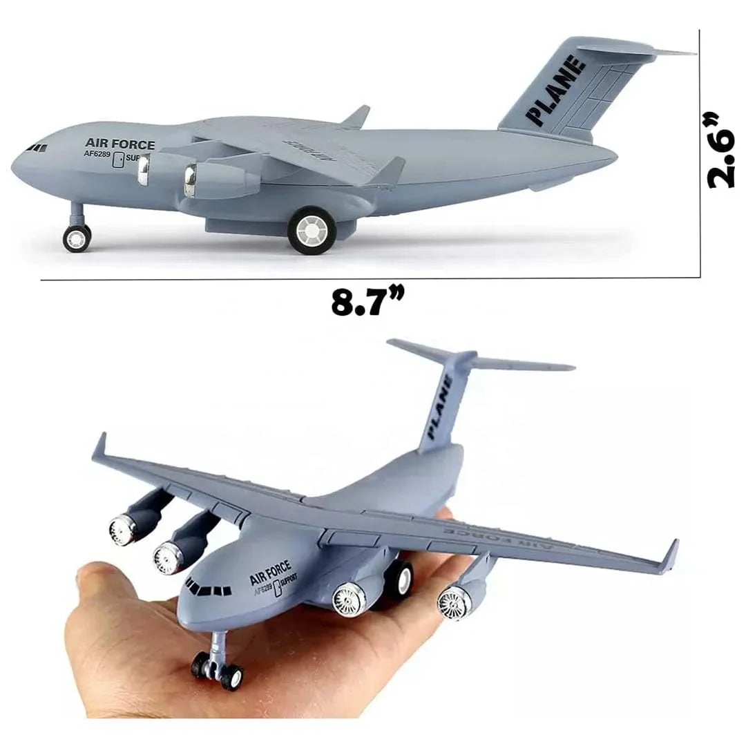 Airplane 1:300 Scale Heavy-Duty Military Cargo Aircraft Model – Die-Cast Transport Jet Collectible (C17 Type) - Jaiman Toys