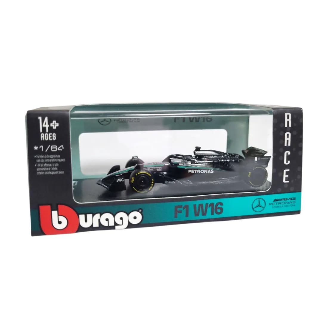 Bburago 1:64 Scale Mercedes-AMG F1 W16 E Performance #63 George Russell 2025 Diecast Formula One Racing Car Model