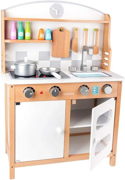 Kids Educational Wooden Kitchen & Food Play Set – Pretend Cooking Role Play Toy