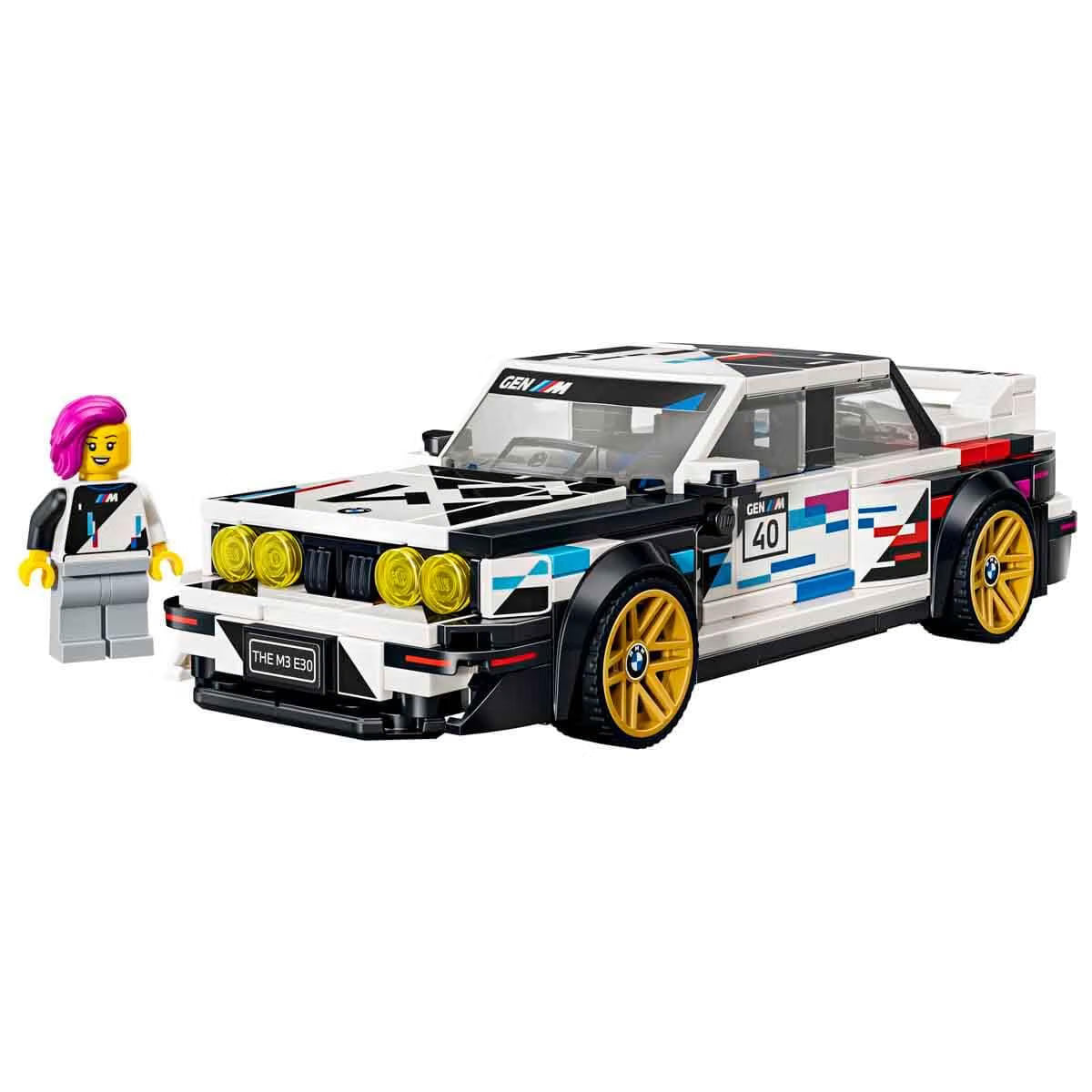 LEGO 77263 Speed Champions BMW M3 E30 – Collectible Race Car with Driver Minifigure, 358 Pieces, Ages 9+