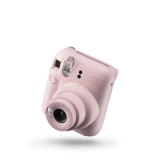 Fujifilm Instax Mini 12 Instant Camera + 10 Shots Films + 1x iRide Camera Case + 1x Photo Storage Box + 10x Photo Hanging 1 Set + 1x Close up Selfie Lens - Blossom Pink, Mini 12