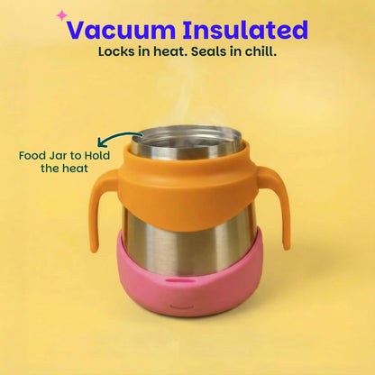 Basil ThermoTot 320ml Kids Insulated Food Jar – 304 Stainless Steel Vacuum Lunch Box with Handle & Spork