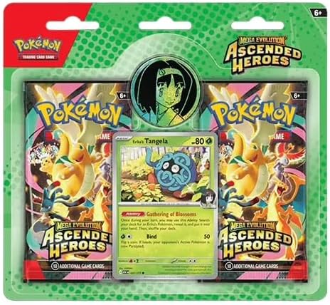 Pokemon TCG: Mega Evolution: Ascended Heroes: 2-Pack Blister (2 Booster Packs, Promo Card & Coin) (Erika's Tangela)